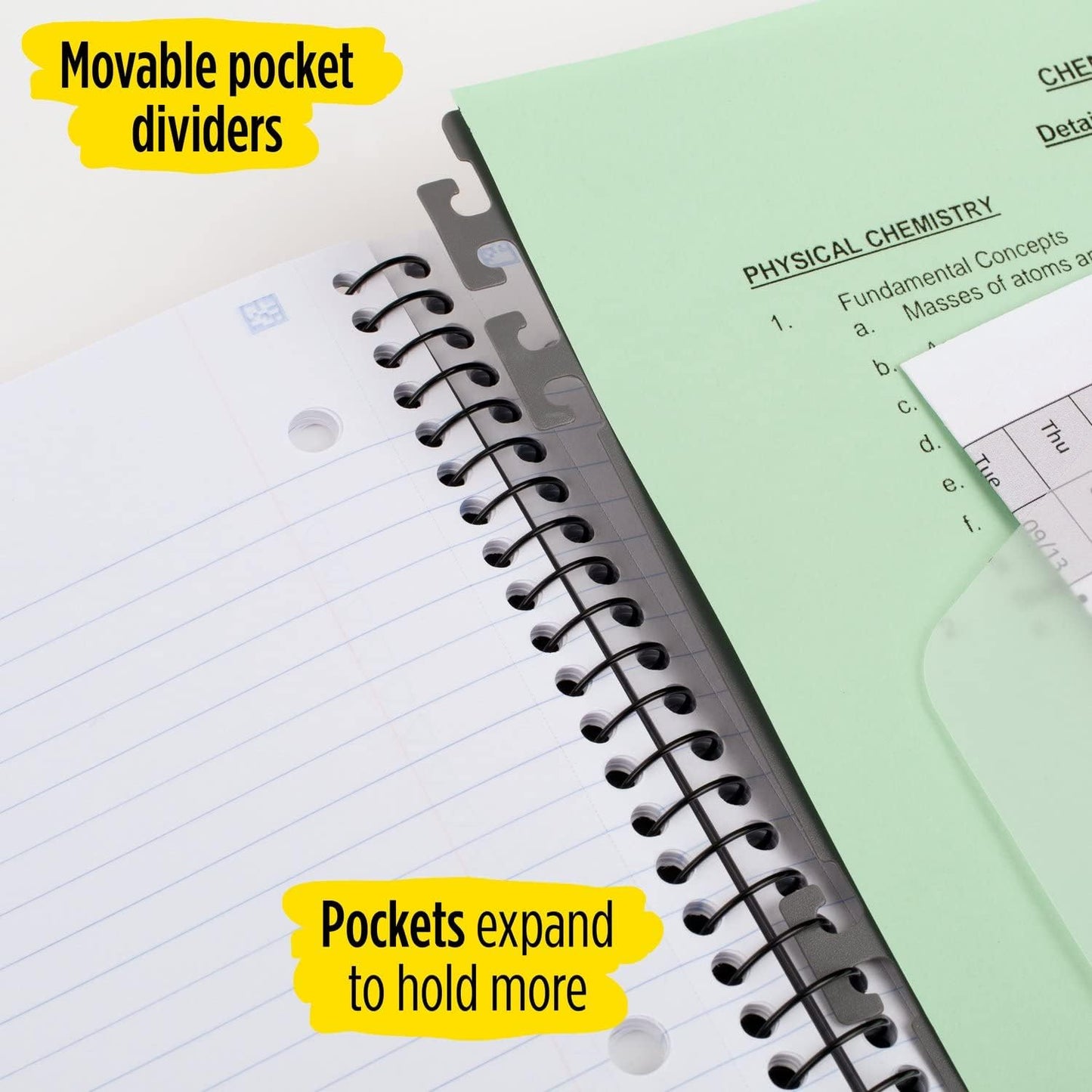 Five Star Advance Spiral Notebook + Study App, 5 Subject, College Ruled Paper, 8-1/2" x 11", 200 Sheets, Spiral Guard, Movable Tabbed Dividers, Black (73144)