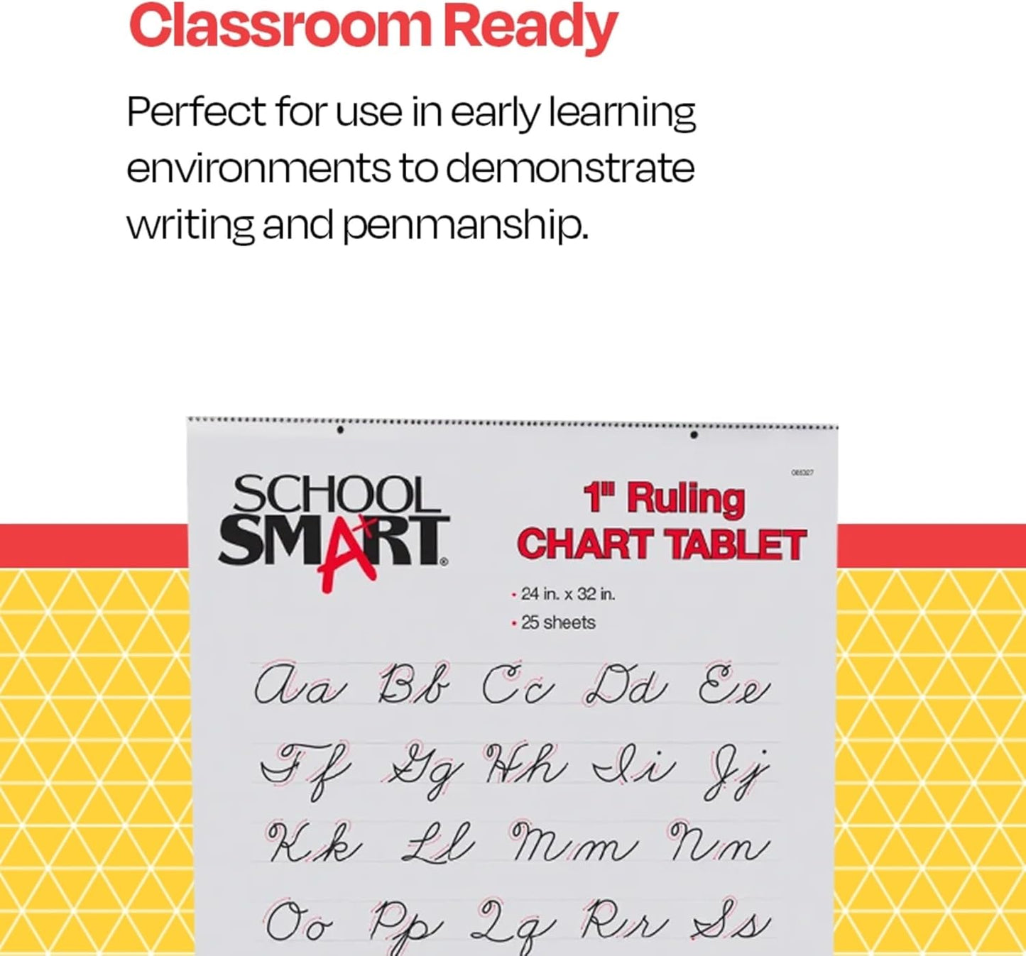 School Smart Chart Paper Pad, 32 x 24 Inches, 1-1/2 Inch Rule, 25 Sheets