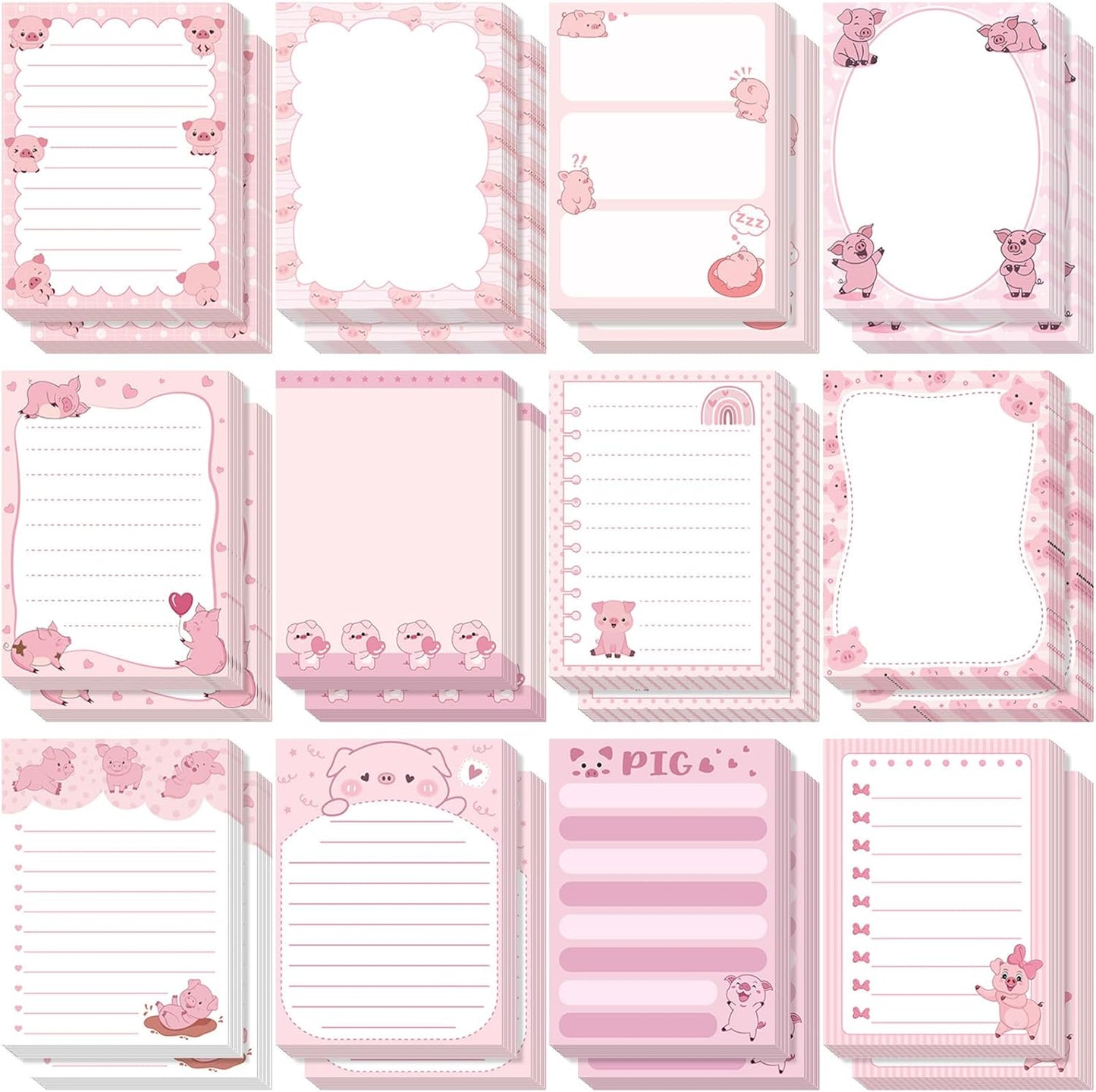 Gilprop 24 Pack Cat Sticky Notes Gift 3x4 Inch Cute Self Stick Notepads Adhesive Cartoon Cat Memo Pad Fun Kawaii Animal Sticky Notes for Teacher Women Valentines Office Home Christmas Pet Lover Gift