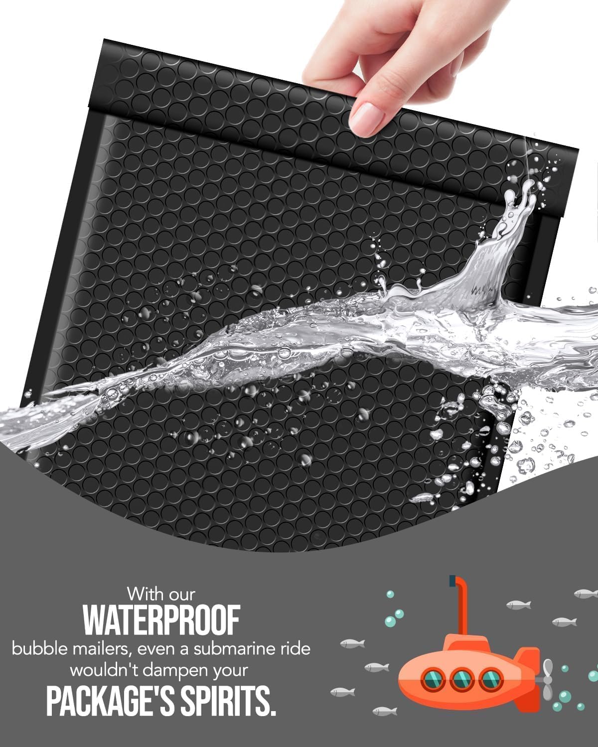 GSSUSA Black Bubble Mailers 4x8 Inches 50 Pack, Usable Size 4X7" Bubble Envelopes for Small Business, Padded Envelope, Shipping Mailers, Packaging Bags, Mailing Envelopes, Shipping Supplies
