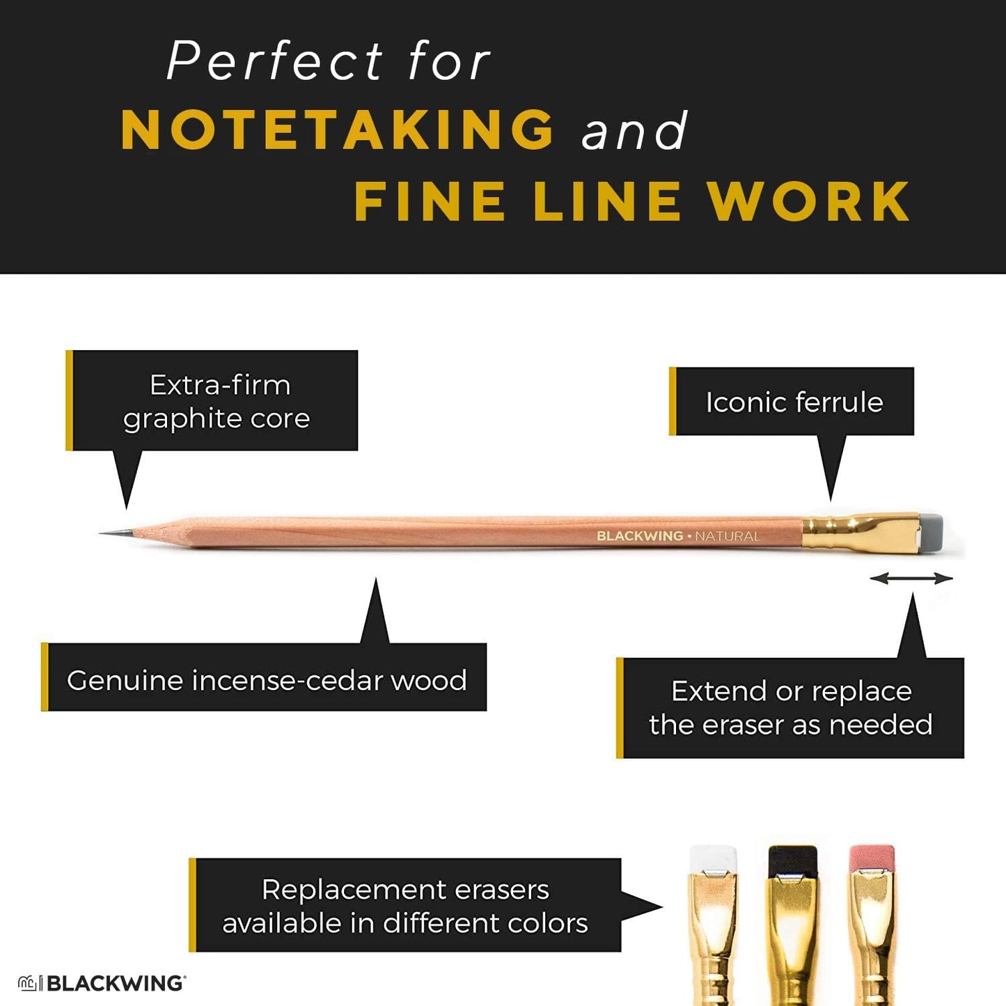 Blackwing Palomino 602-12 Count Pencils with Heritage, Gray