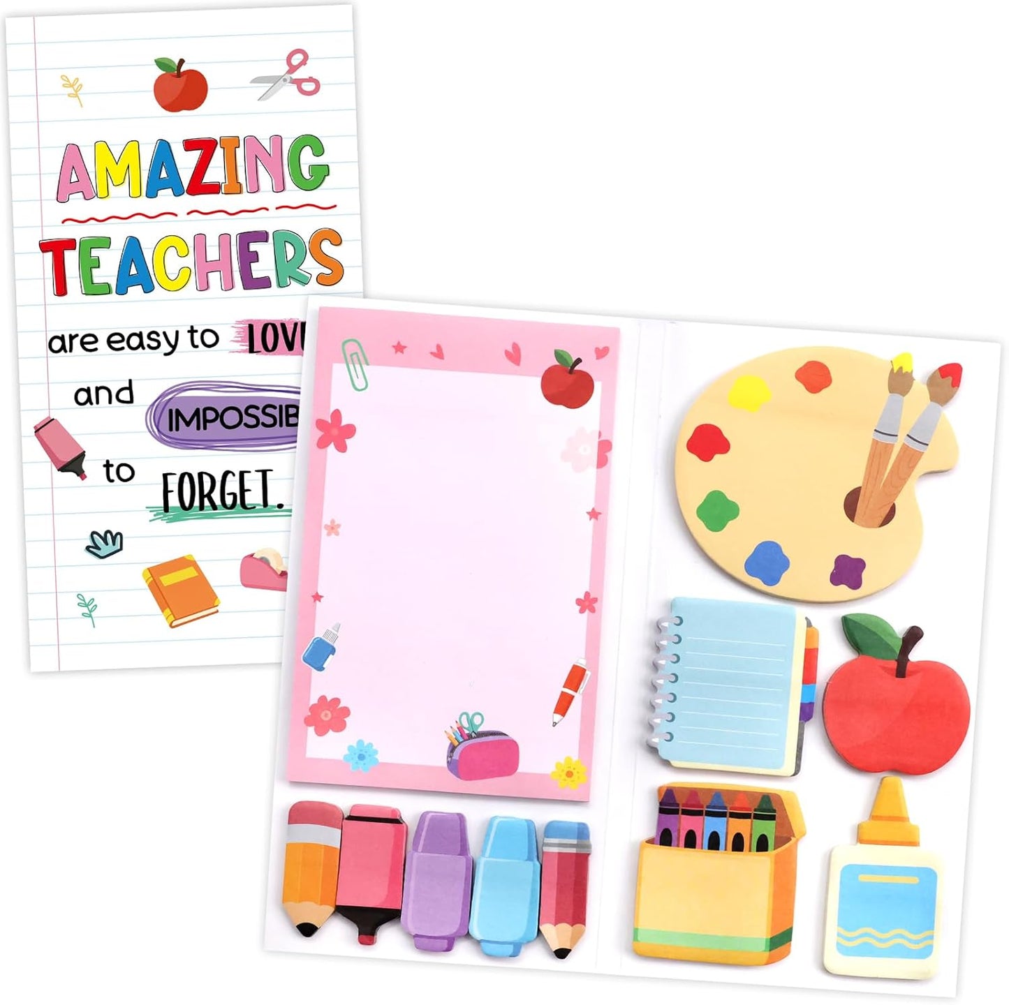 Ceiba Tree Teacher Sticky Notes Set Self-Stick Memo Pads Page Markers Thank You Teachers Giftd for Appreciation Week End of Year