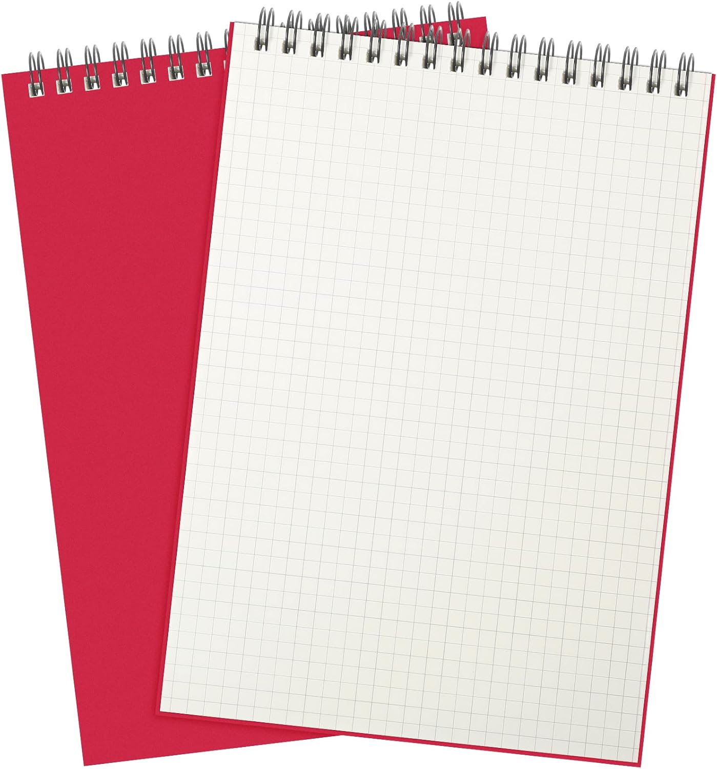 Engrowtic 2 Pack Graph Paper Spiral Notepad A5 Top Wirebound Notepad Grid Notebook Steno Pads Memo Notebook Grid Paper 140 Pages for Writing Sketching Drawing Office Supplies (Black)