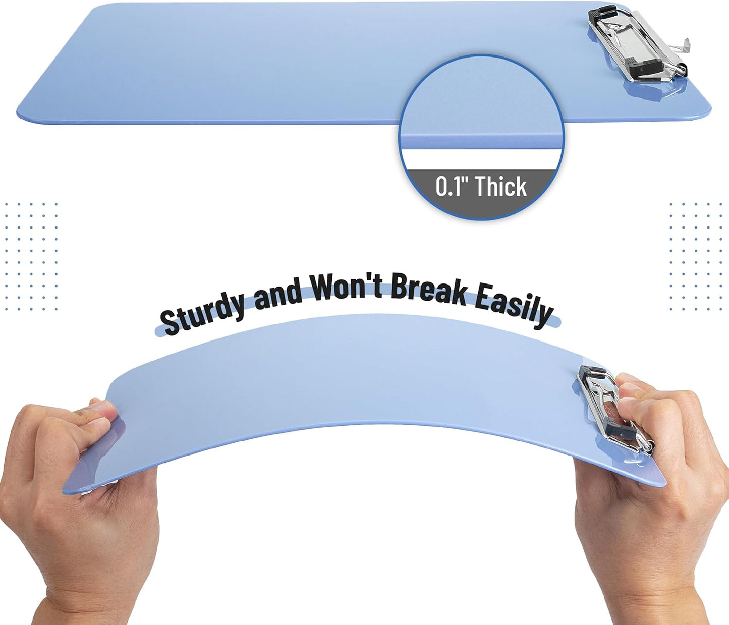 Mr. Pen- Plastic Clipboard, 12.5" x 9", 2 Pack, Clipboard Plastic, Low-Profile Metal Clip with Retractable Hanging Hole