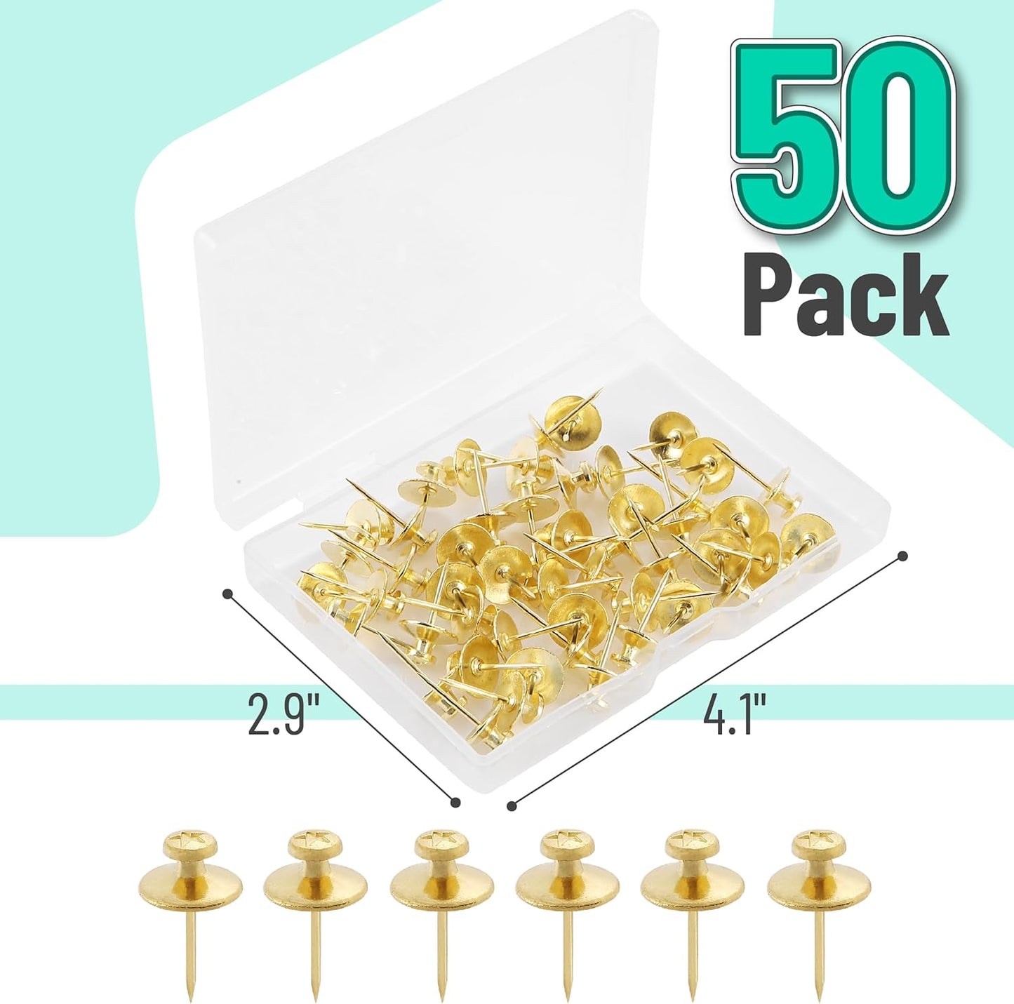 Mr. Pen- Double Headed Picture Hanging Nails, 50 Pack, Black, Push Pins for Wall