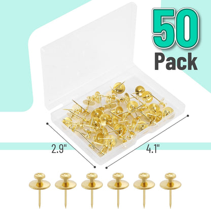 Mr. Pen- Double Headed Picture Hanging Nails, 50 Pack, Black, Push Pins for Wall