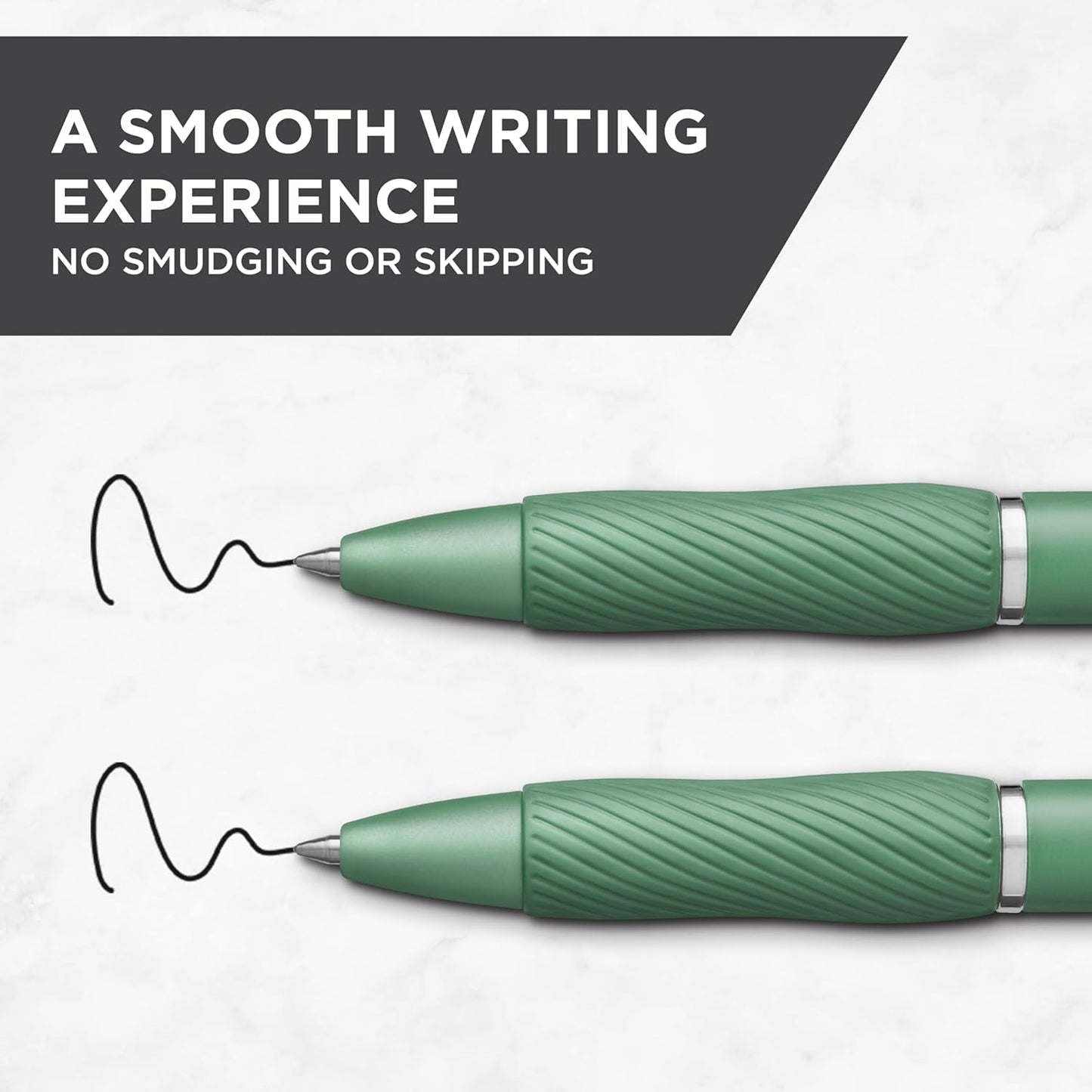 Sharpie S-Gel Gel Pens, Green Barrel, Black Ink, Medium Point (0.7mm), 4 Count - For Home, Office, College, Journaling, Drawing, Note-Taking, Writing
