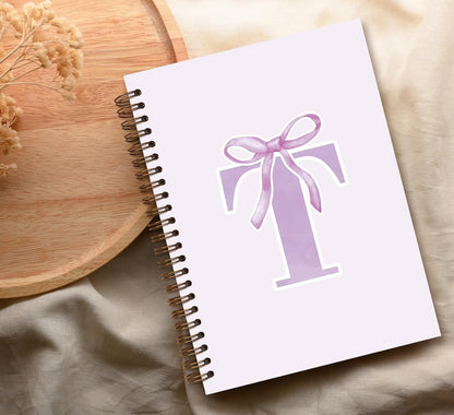 Blue Bow Journal Notebook for Girls,Initial H Journals Personalized Diary Gifts for Teen Girl Kids,Monogrammed Gifts for Women,Trendy Coquette Cute Hardcover Spiral Notebook 5.5 x 8.3 - Colors A