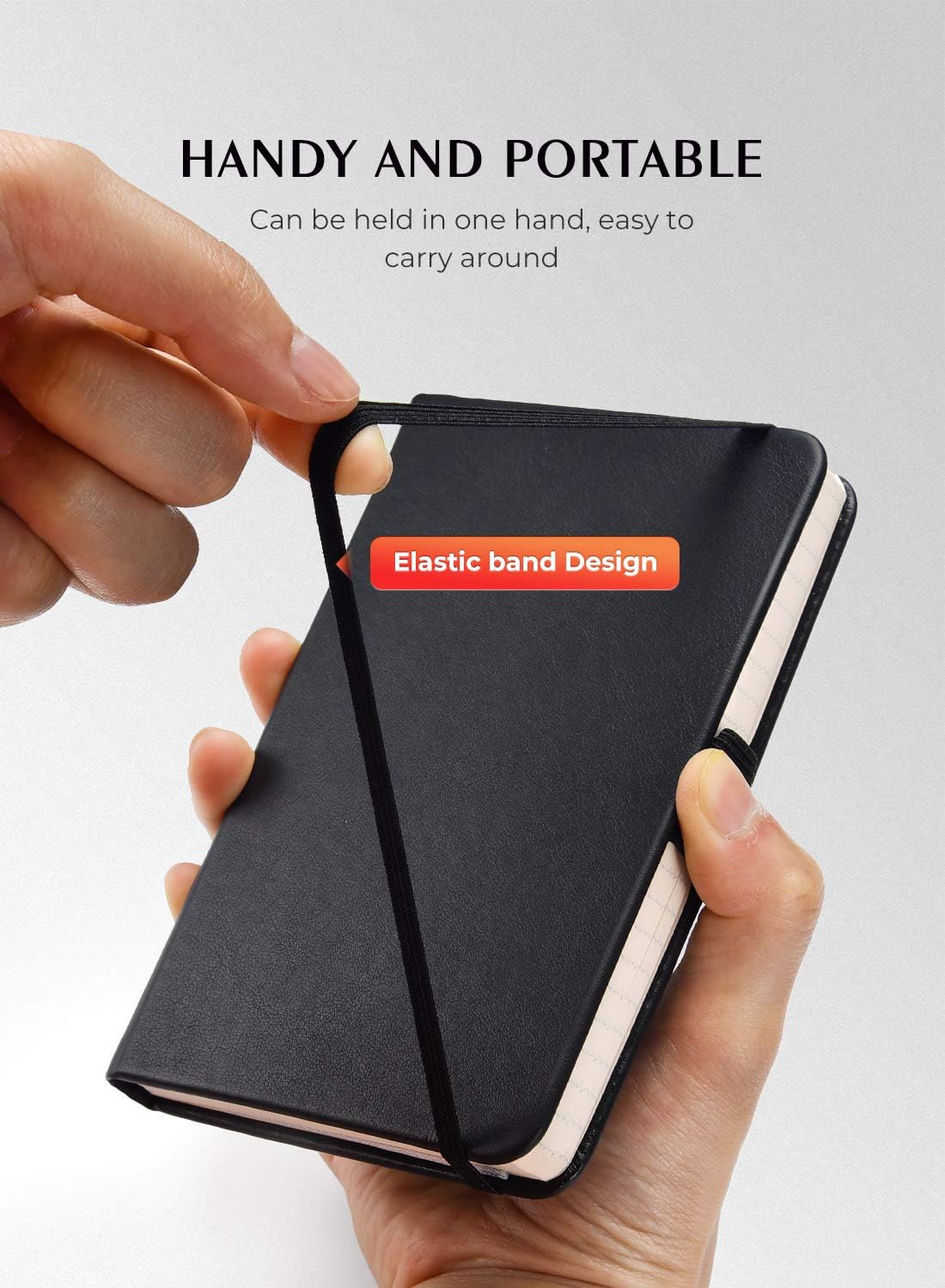 AISBUGUR Pocket Notebook, Small Notebook, 2-Pack Total 320 Pages,3.7" x 5.7" Pocket Notebook (2 Pack, Black1)