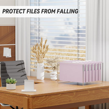 XINGIA Legal Size Hanging File Folders Extra Capacity,1'' Expansion Hanging Folders for Filing Cabinet,12 Pack Wheat Straw File Folders Hanging with Tabs,Pastel Hanging File Organizer for Office