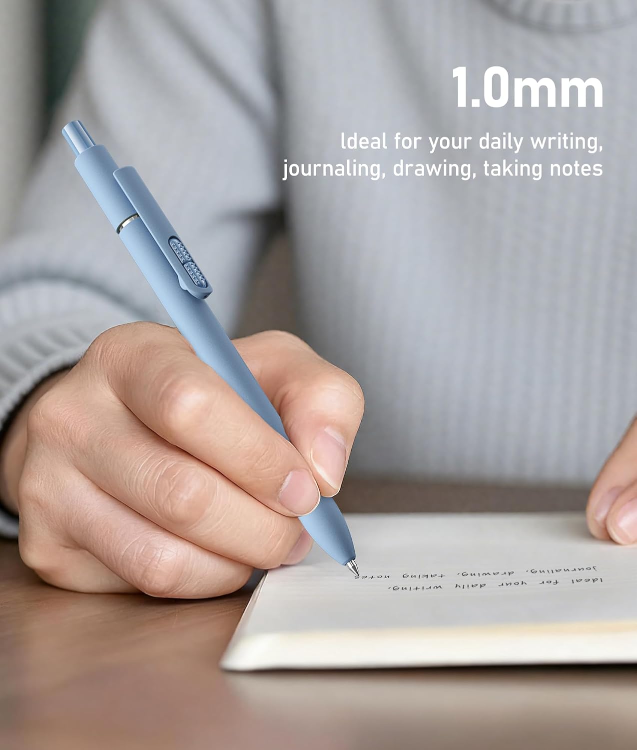 8 Pcs Black Ballpoint Pens - 1.0mm Medium Point Smooth Writing Black Ink Ball Point Pens | High-end Long Lasting Retractable Pen for School, Home, Office (Vintage-8pcs)