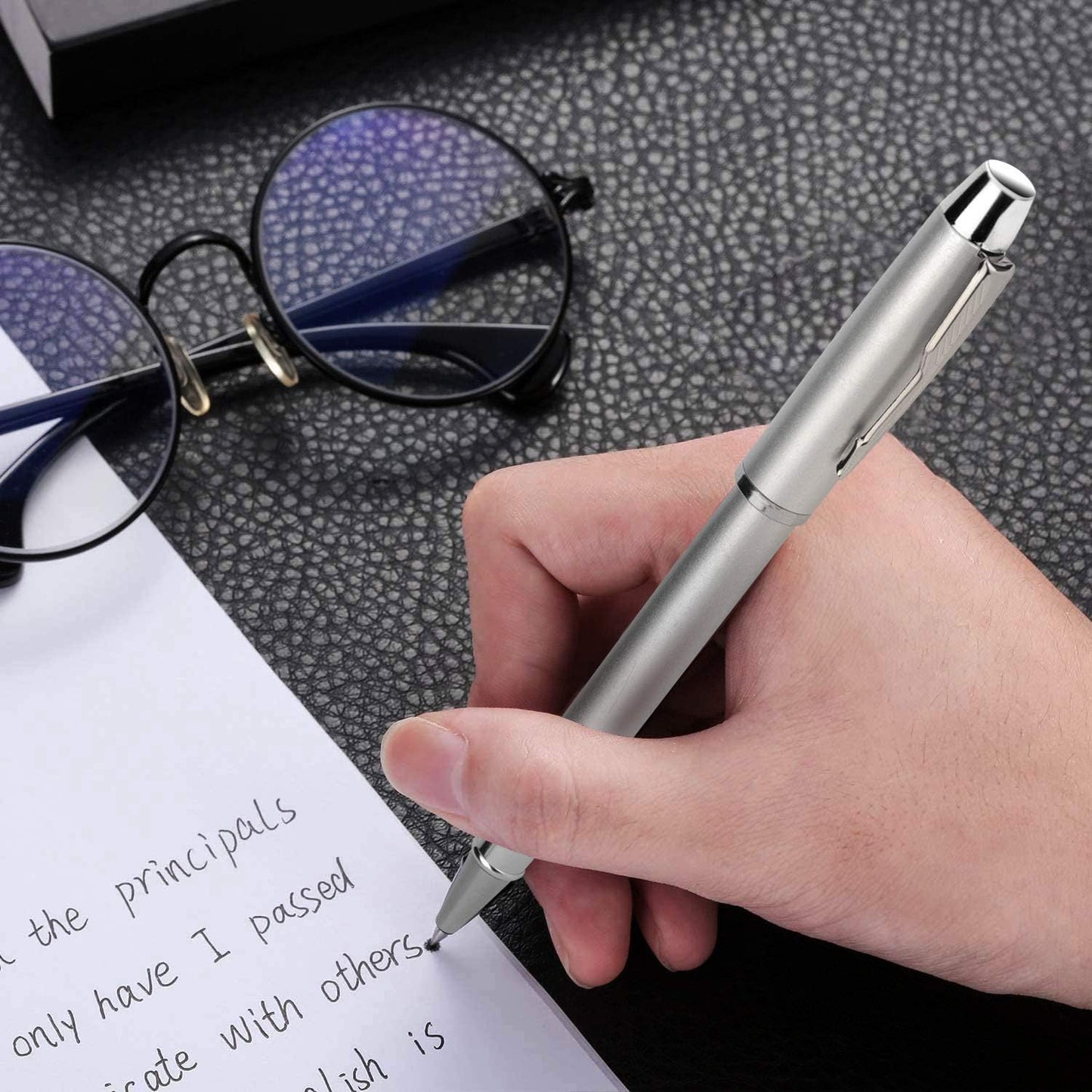 8 Pieces Replaceable Ballpoint Pen Refills Work for Most Brands Pens with Smooth Writing,Free-Flowing German Ink with Medium 0.5mm Ballpoint Tip(Black Refills and Length 4.4inch)