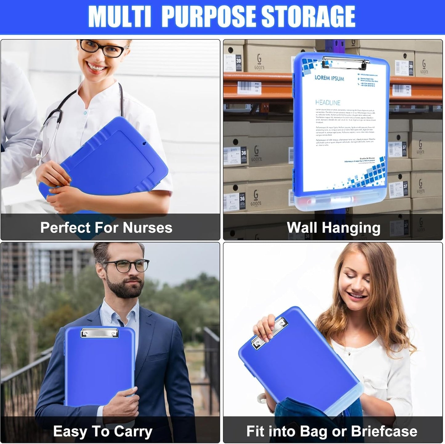 Red Plastic Clipboard with Storage,TFDLCG zm High Capacity Clip Boards 8.5x11,A4 Binder Nursing Clipboard Folder Heavy Duty for Women Teachers Work,School Office