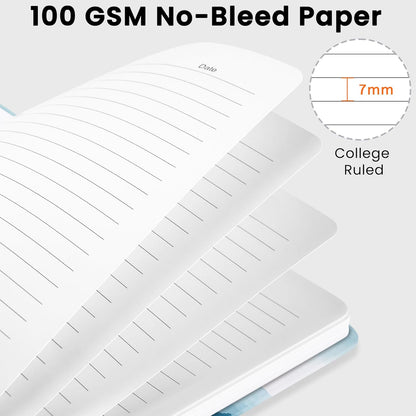 CICPAP Lined Spiral Journal Notebook, A5 College Ruled Notebook for Journaling, Note-Taking, and Daily Planning, Durable Hardcover with an Elegant Design, Purple