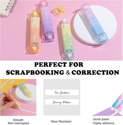 2 in 1 Correction Tape and Double Sided Tape Roller, Cute Quick Dry Japan Correction Tape, with Adhesive Tape Runner,for School Office supplies