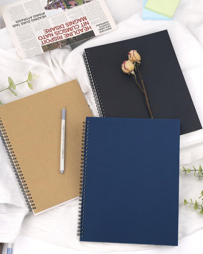Dynta 3Packs Large Spiral Notebooks 8.5 "x 11" Lined College Ruled Journals for Work, School, Good for Students and Office, 160 Pages/80 Sheets with 100 GSM Lined Paper(3 Colors)