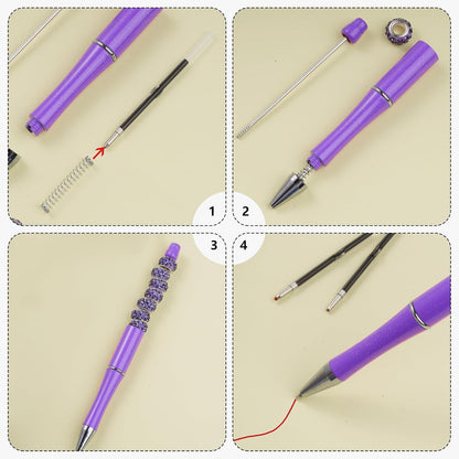 jiebor 100Pcs Beadable Pens Refills Ballpoint Pens Refills Black Ink 1.0mm for Plastic Bead Pens Office Supplies 2.44 Inch