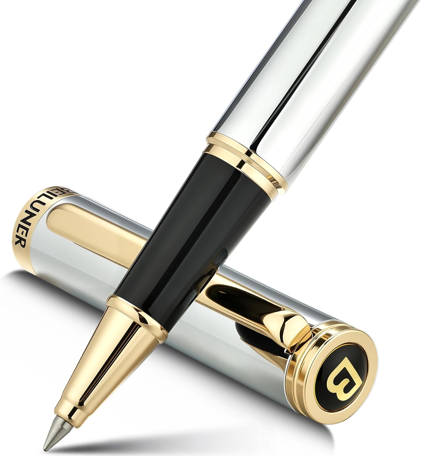BEILUNER Luxury Rollerball Pen, Stunning Green Lacquer with 24K Gold Trim,Noble and Elegant Designs,Schneider Ink Refill, Best Gift Set for Men & Women, Refillable, Executive Writing, Nice Pens