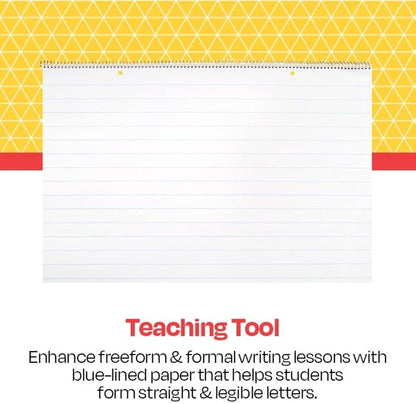 School Smart Chart Tablet, 24 x 16 Inches, 1 Inch Rule, 25 Sheets