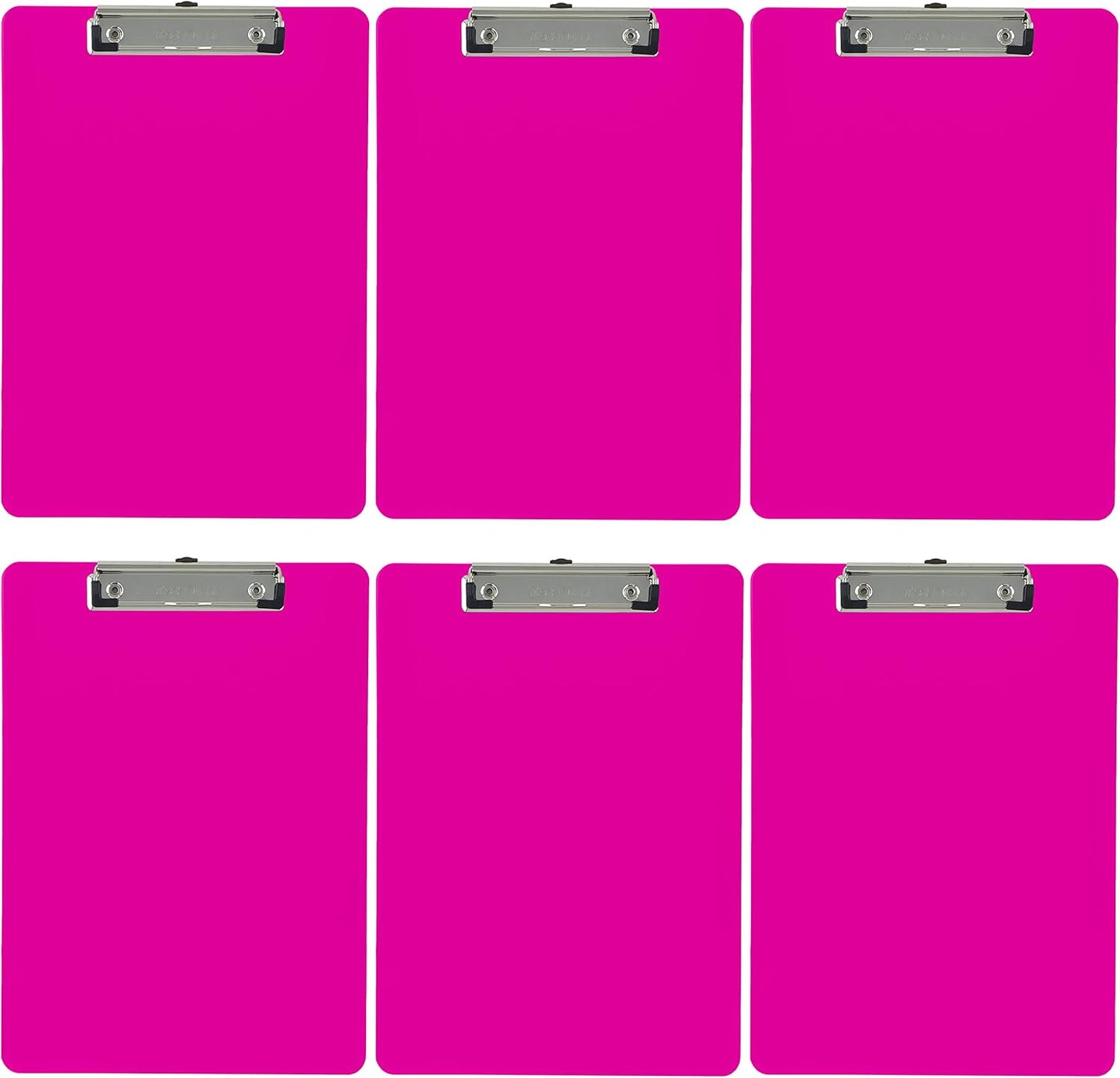 Trade Quest Plastic Clipboard Opaque Color Letter Size Low Profile Clip (Pack of 6) (Black)