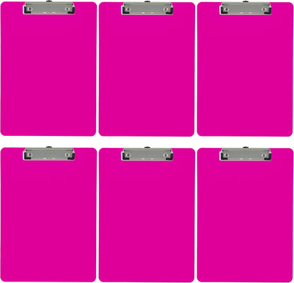 Trade Quest Plastic Clipboard Opaque Color Letter Size Low Profile Clip (Pack of 6) (Black)