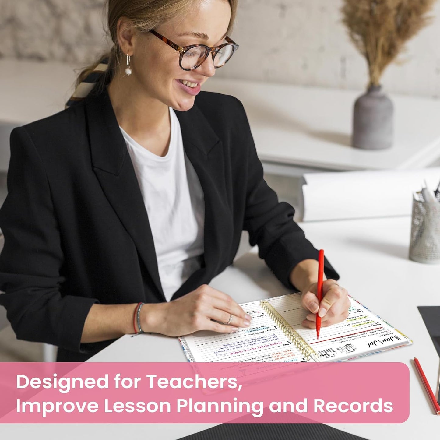 Planner 2026-2027, Academic Year Monthly and Weekly Calendar Planner, Jul 2026 - Jun 2027, Hardcover Teacher Student Planning Agenda book with Tabs, Perfect for School Office Supplies, 6.3" x 8.5" - Wildflowers