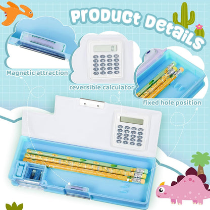 Henoyso Multifunctional Pencil Box for Girls Butterfly Pencil Case with Calculator and Sharpener Cool Cute Pencilcase School Supplies Essentials Christmas Birthday Gift Present for Kids Teens