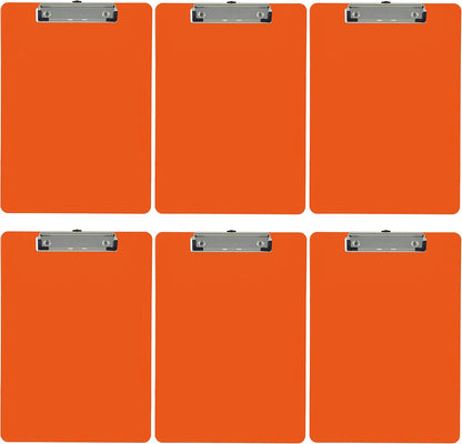 Trade Quest Plastic Clipboard Opaque Color Letter Size Low Profile Clip (Pack of 6) (Black)