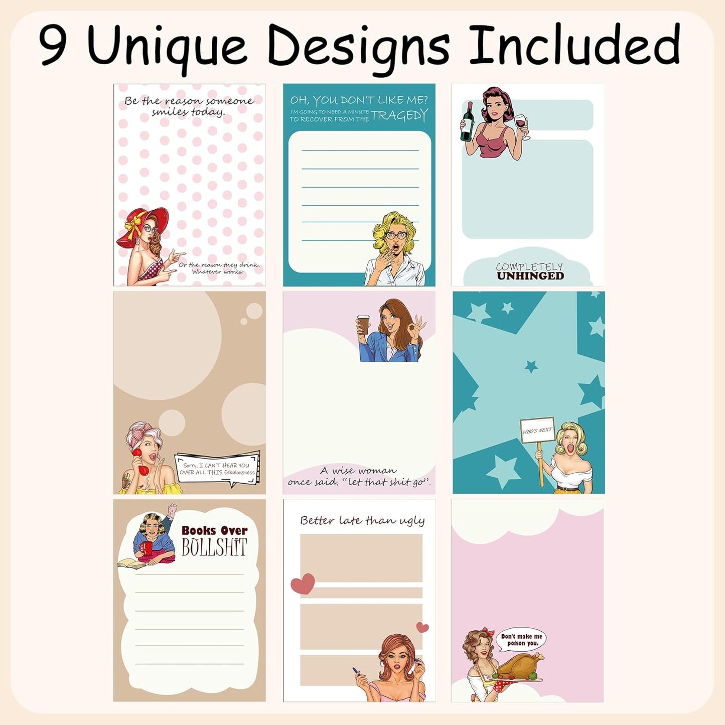 Dumpster Fire Sticky Notes 9 Pack, Funny Dumpster Fire Notepads for Work Stress Relief, Cute Self-Stick Memo Note Pads for Office, Humorous Gifts for Coworkers Students School Office Supplies 3×3 Inch