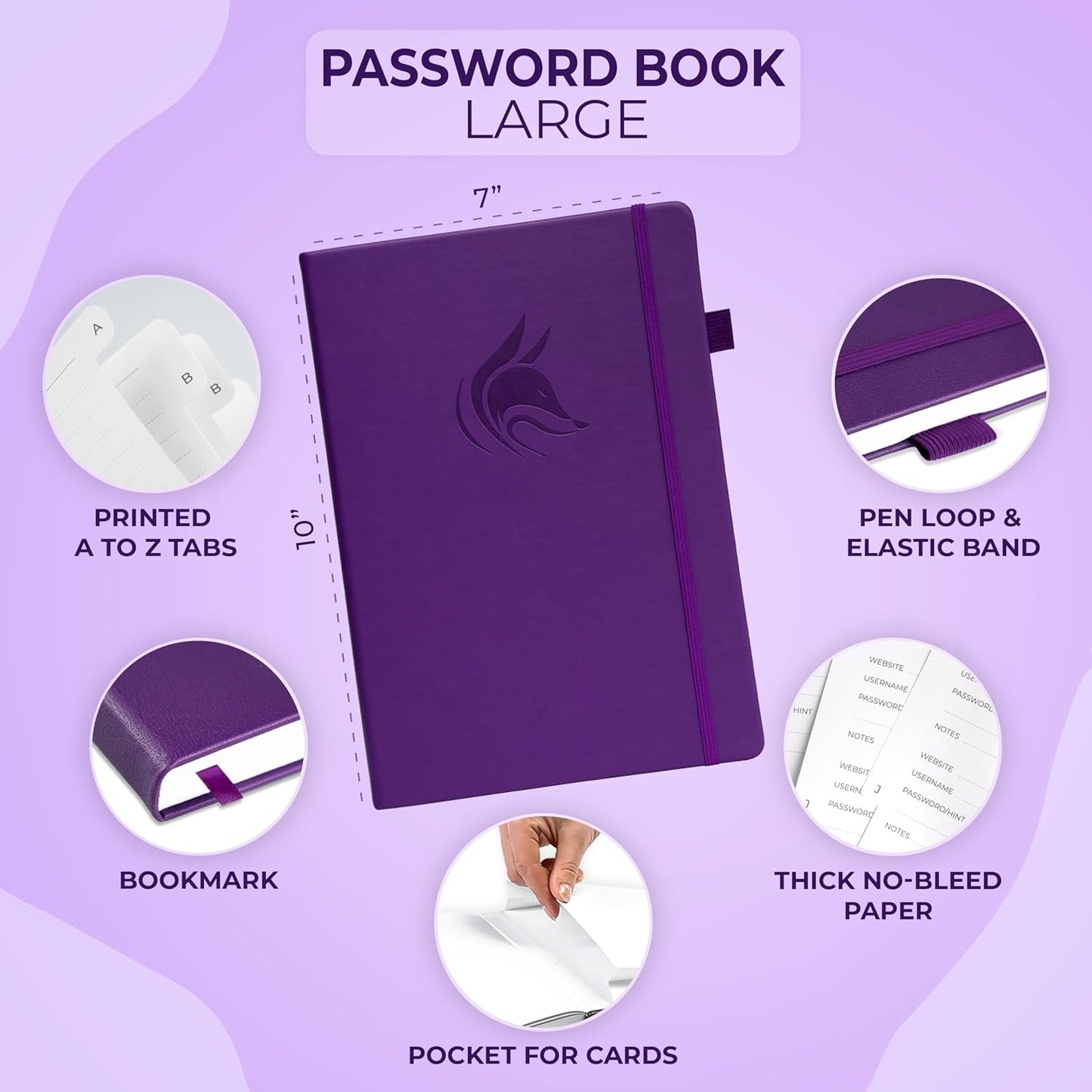 Clever Fox Password Book with alphabetical tabs. Internet Address Organizer Logbook. Small Pocket Password Keeper for Website Logins (Orange)