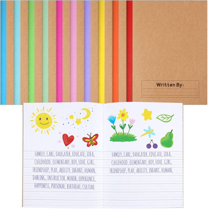 Henoyso 60 Pack Primary Composition Notebook, 9-3/4" x 7-1/2", Kids Primary Journal, K-2 Writing Notebook for Kids Student Draw Write Story Journal Half Blank Books(Macaron Color)