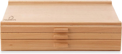 7 Elements 4 Drawer Wooden Artist Storage Supply Box for Pastels, Pencils, Pens, Markers, Brushes and Tools