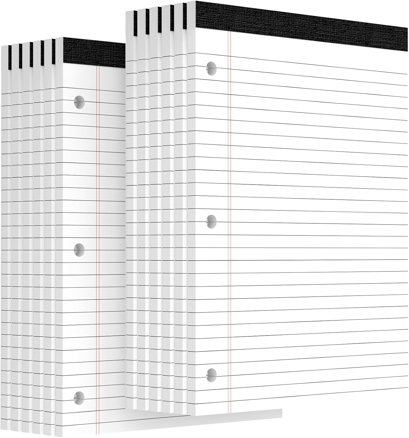 3 Hole Legal Pad 8.5 x 11, 3 Pack White Note Pads, Notebook Paper Wide Ruled, Writing Paper Pads, Notepads with Binder Holes, Lined Paper 8.5x11, Ideal for School, Home, Office, 30 Sheets/Pack