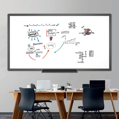 VIZ-PRO Magnetic Dry Erase White Board, 36 X 24 Inches, Black Aluminium Frame
