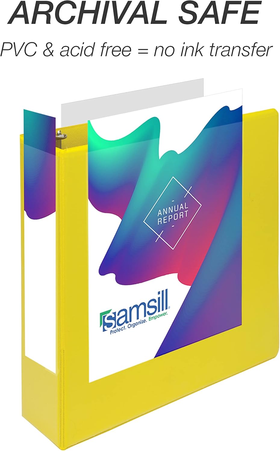 Samsill Durable 4 inch 3 Ring Binder, D Ring Binder, 100% Recycled Chipboard, Black, 2 Pack