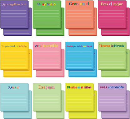 Yinder 48 Pcs Inspirational Sticky Notes Cute Motivational Sticky Notes Pad End of Year Employee Appreciation Gifts Bulk for Teacher Nurse Coworkers Office Supplies 3 x 3'' (Thank You,Dark Color)