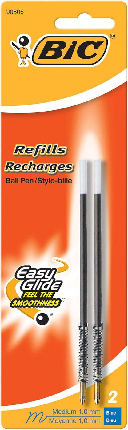 BIC Pen Refill for Wide Body/Velocity/Clear Click, Medium Point, Pack of 2, Blue - MRC21-B-BLU
