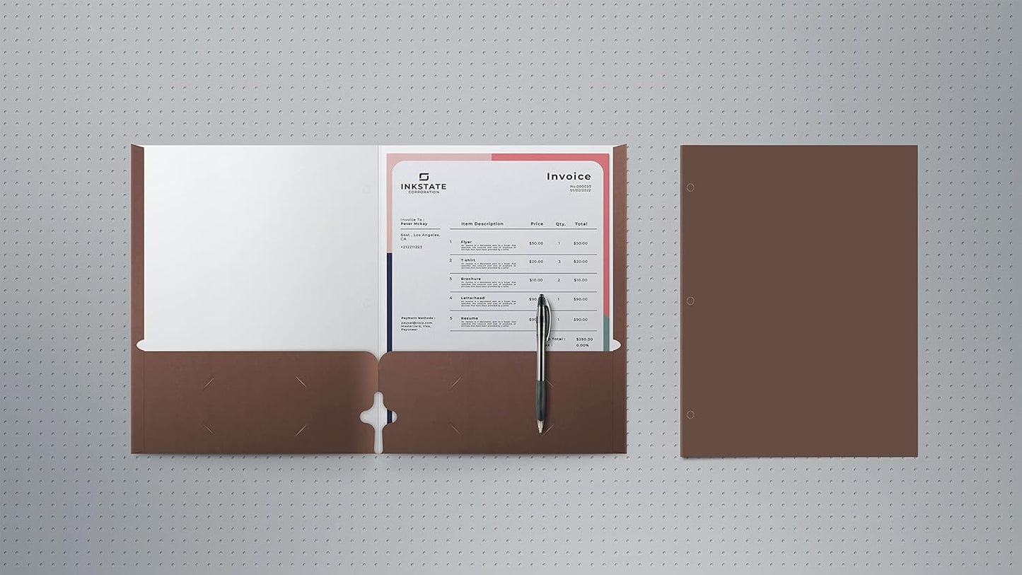 Better Office Products Two Pocket Portfolio Folders, 50-Pack, RED, Letter Size Paper Folders, 50 Pieces, Red