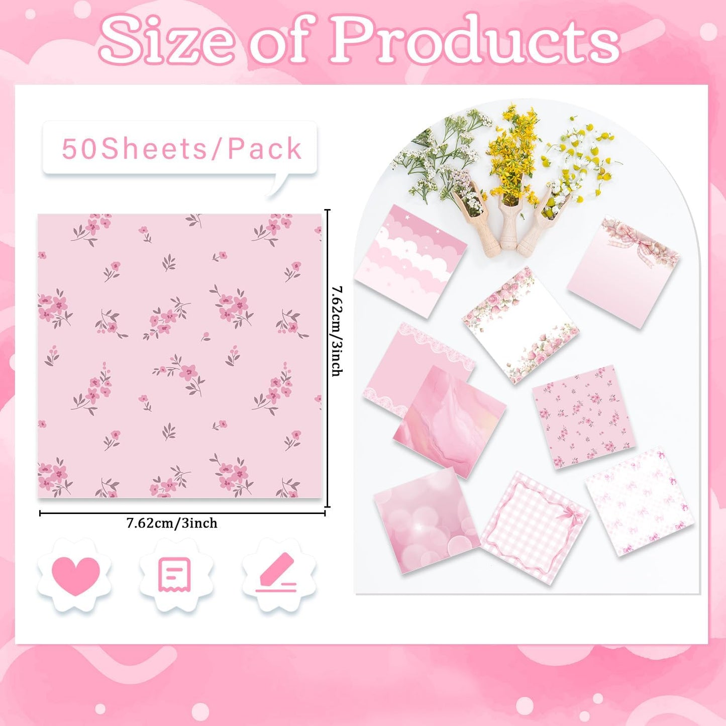 Inspirational Sticky Notes Gifts - 9 Pack Funny Positive Quotes Notepads 3x3 Inches, Fun Motivational Self-Adhesive Memo Pads Office Study Supplies for Friends Coworkers (450 Sheets)