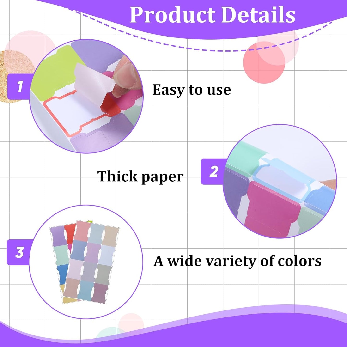 192 Pcs Sticky Index Tabs, 24 Colors Writable Page Markers Tabs Blank Monthly Tab Double Sided Book Sticky Notes Flags Self Adhesive Planner Stickers for Labeling Classifying Planning