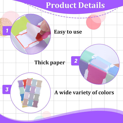 192 Pcs Sticky Index Tabs, 24 Colors Writable Page Markers Tabs Blank Monthly Tab Double Sided Book Sticky Notes Flags Self Adhesive Planner Stickers for Labeling Classifying Planning