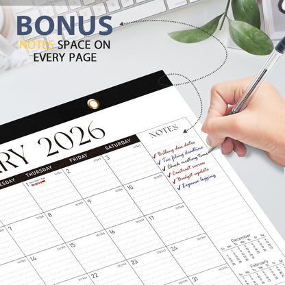 2026 Desk Calendar, Large Desktop/Wall Monthly Calendar (Jan. 2026 - Jun. 2027) 17'' x 12'' School Year Desk Planner for Teacher Family School Office Supplies