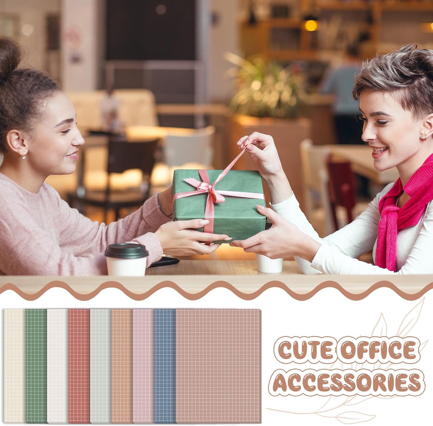 Jecery 9 Pack 4 x 6 Inch Grid Sticky Notes Self Adhesive Memo Pad Cute Graph Paper Self Stick Note Pads with Grid Lines for Gifts Office Supplies, 270 Sheets(Soft Colors)