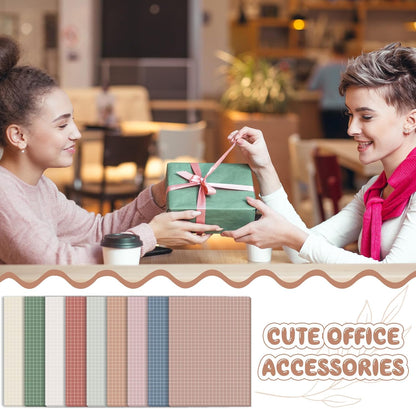 Jecery 9 Pack 4 x 6 Inch Grid Sticky Notes Self Adhesive Memo Pad Cute Graph Paper Self Stick Note Pads with Grid Lines for Gifts Office Supplies, 270 Sheets(Soft Colors)