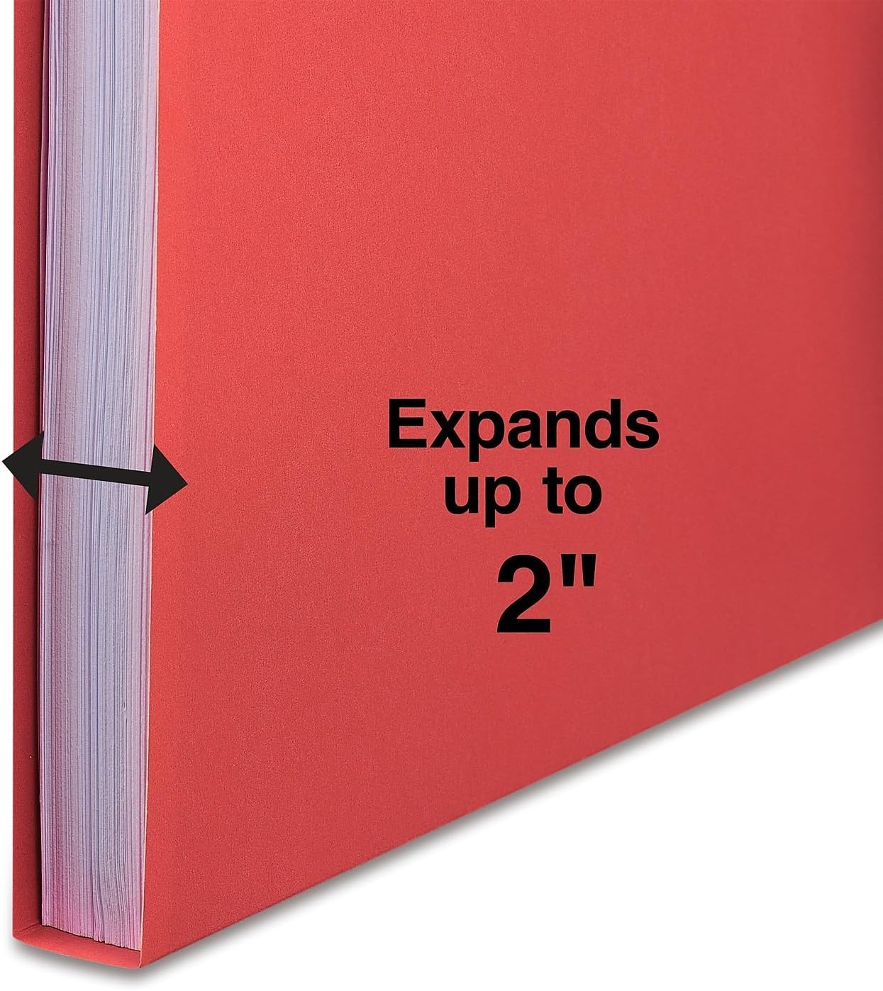 Staples Reinforced Classification Folders, Letter Size, 2" Expansion, Red, Heavy‑Duty Construction – 100/Carton