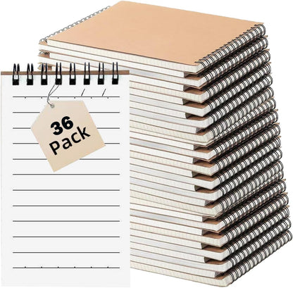 12Pack Pocket Notebooks, 3x5 Inch 60 Sheets/120 Pages 9MM Wide Ruled‌ Mini Kraft Spiral Notebook, Small Notepads, Top Bound Pocket Size Note Pads With Lined Pages,Memo Pads For Home,School,Office(12)