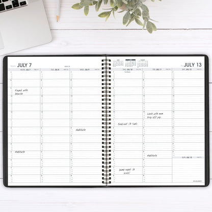 AT-A-GLANCE Planner 2026-2027 Weekly Academic 14-Month July-August, Quarter-Hourly Appointment Book, 8-1/4" x 11", Black (7095705)