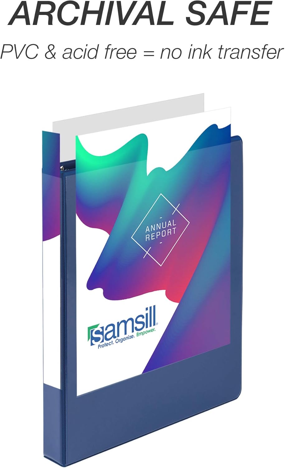 Samsill 1.5 Inch 3 Ring Binders, Economy Round Ring, Clear View Cover, 325 Sheet Capacity - for School, Home, Office - White, 4 Pack