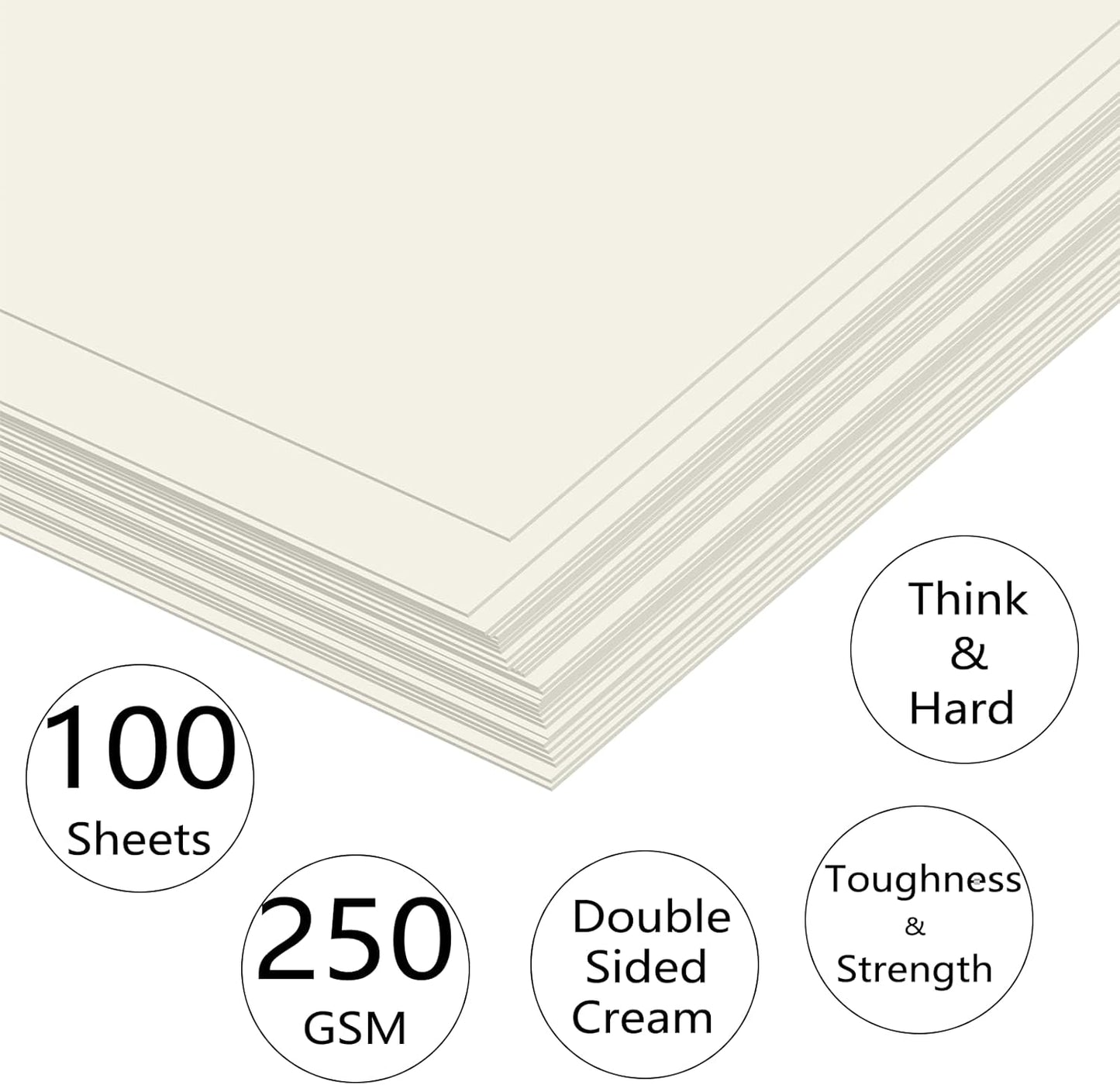 Cimlaga 100 Sheets Cream Cardstock 8.5 x 11 Certificate Paper, 250GSM/92LB Ivory Card Stock Printer Paper for Invitation, Card Making, Crafts