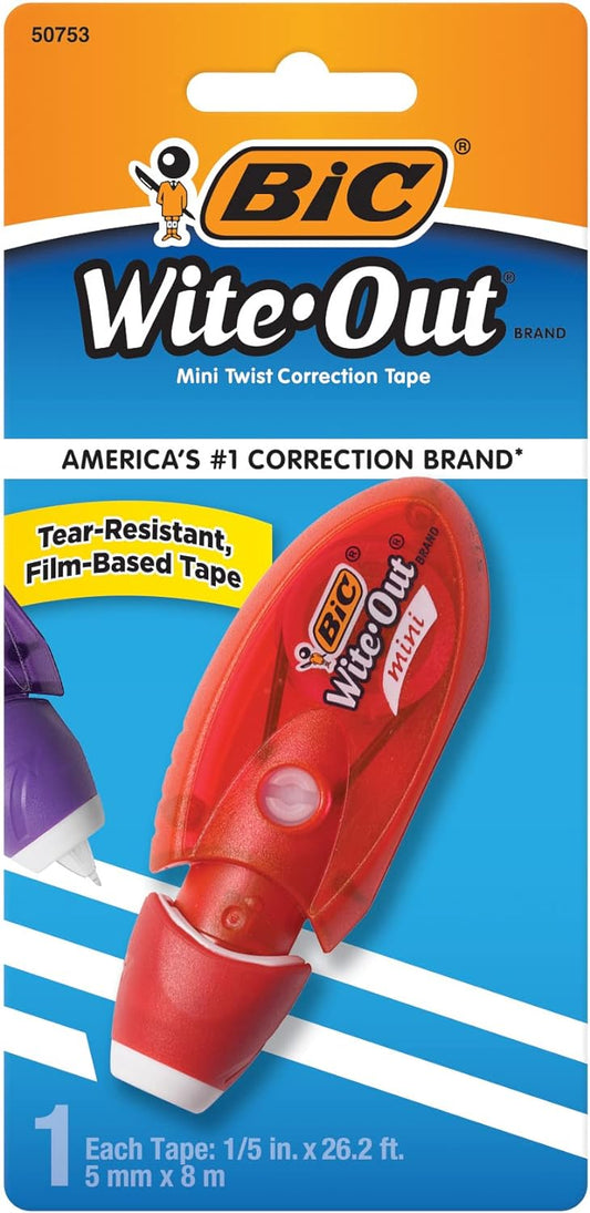 BIC Wite-Out Brand EZ Correct Correction Tape, White, 2-Count